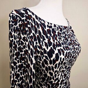 Tory Burch Animal Print Sleeveless Knee-Length Dress - Size XS